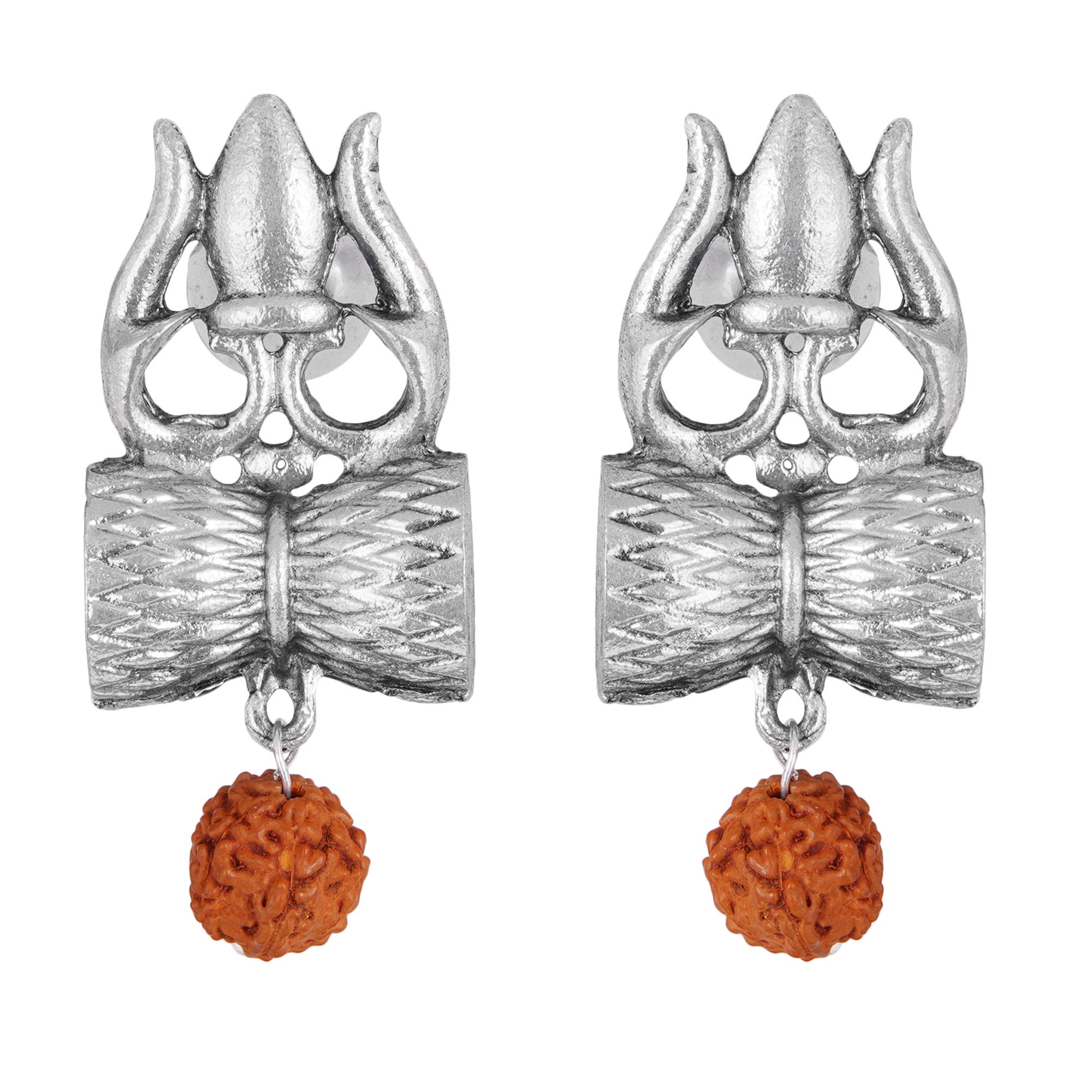 Shreyadzines Traditional Oxidized Silver Exclusive Shiva Trishul Rudraksh Dangle Jhumka Earrings for Women and Girls (B07XZJ5BNL) Amazon Price History, Amazon Price Tracker