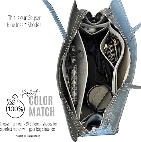 Miniatura 6 de Premium Purse Organizer for Hardy PM Bag Organizer, Hardy Bag Insert, Handmade Snug Sturdy 2mm Thick Felt Organizer with Silver Zipper (For Hardy