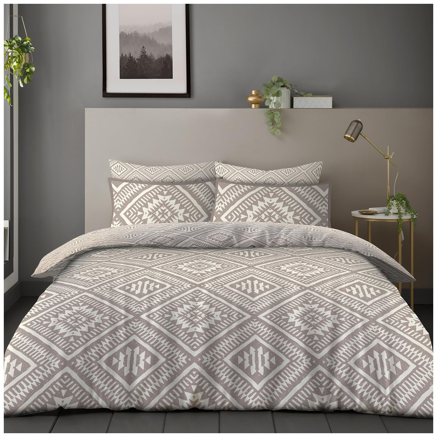 GC GAVENO CAVAILIA Reversible Duvet Covers with Pillowcases King Size Bedding Sets Polycotton - Soft Comforter Cover (230x220cm), Kentish