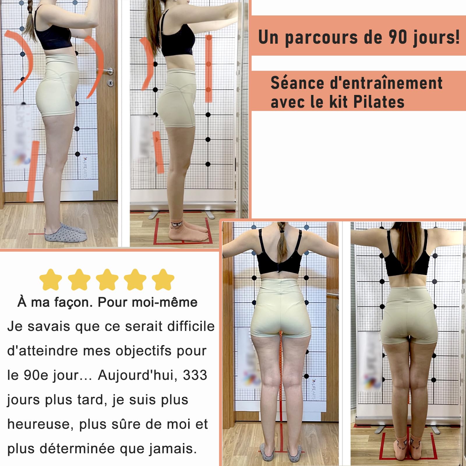 Kit d'anneau de Pilates, équipement de Pilates pour la Maison avec Poids pour Chevilles et Poignets et Bandes de résistance, adapté aux débutants, Excellent Choix de Cadeau pour Femme