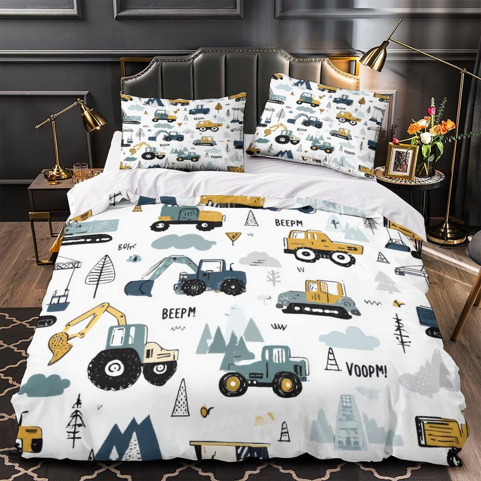 Housse de couette chiot mignon 3D parure de lit super king confortable