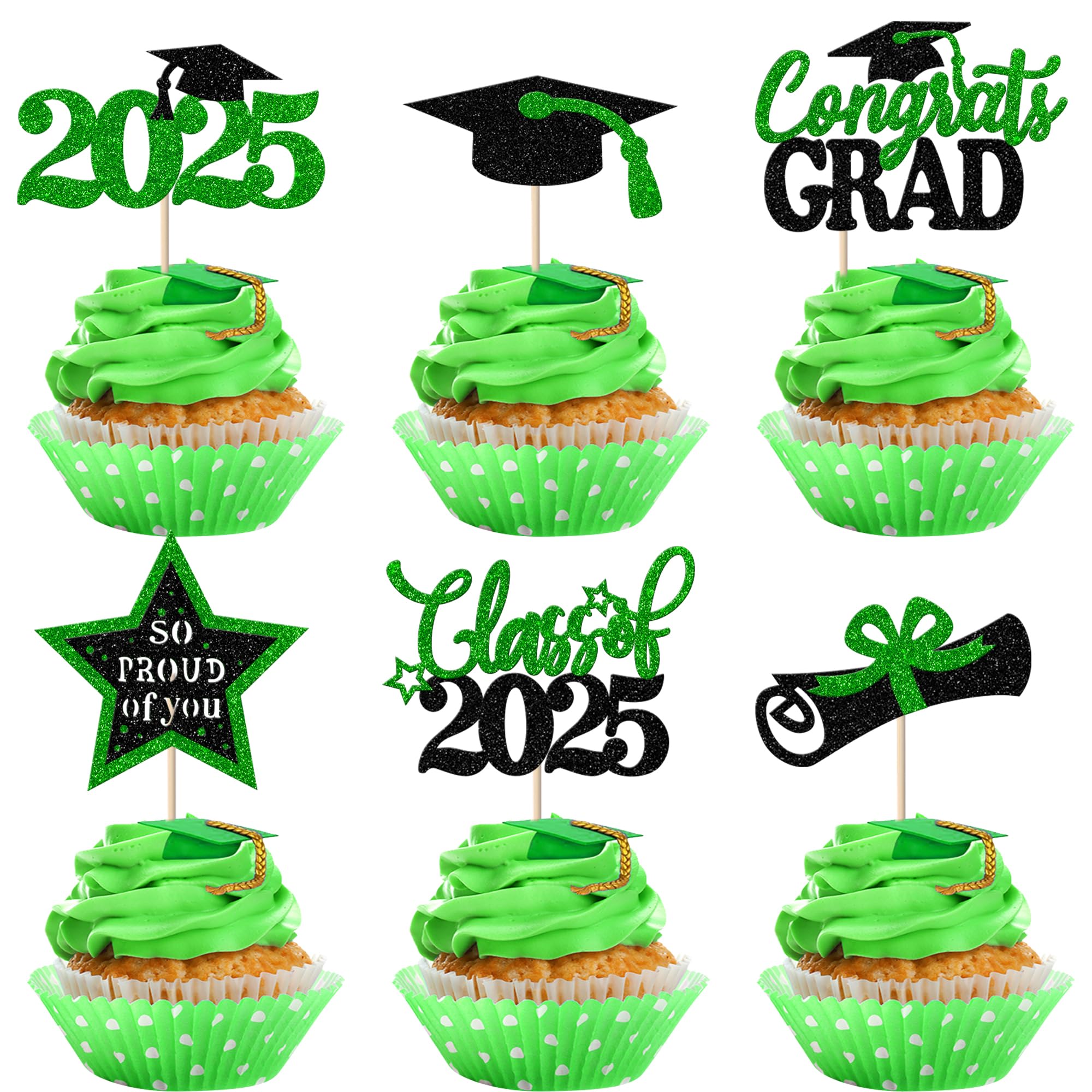 Lot De 24 Décorations à Paillettes Pour Cupcakes De Fin D