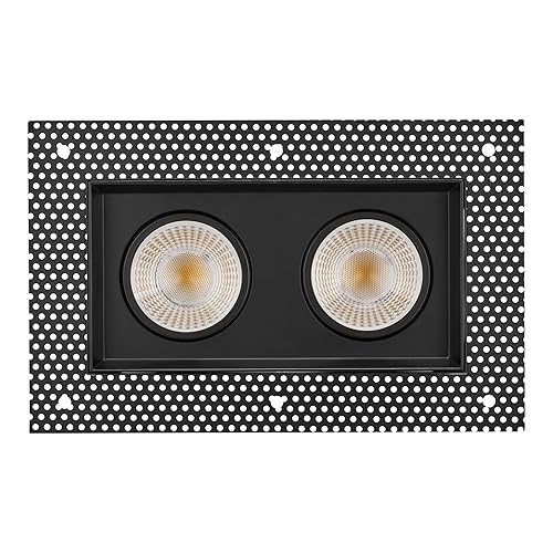 Maxxima 4 in. 2 Head Black Trimless Slim Square Recessed