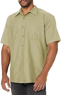Red KapMen's Industrial Work Shirt, Regular Fit, Short Sleeve