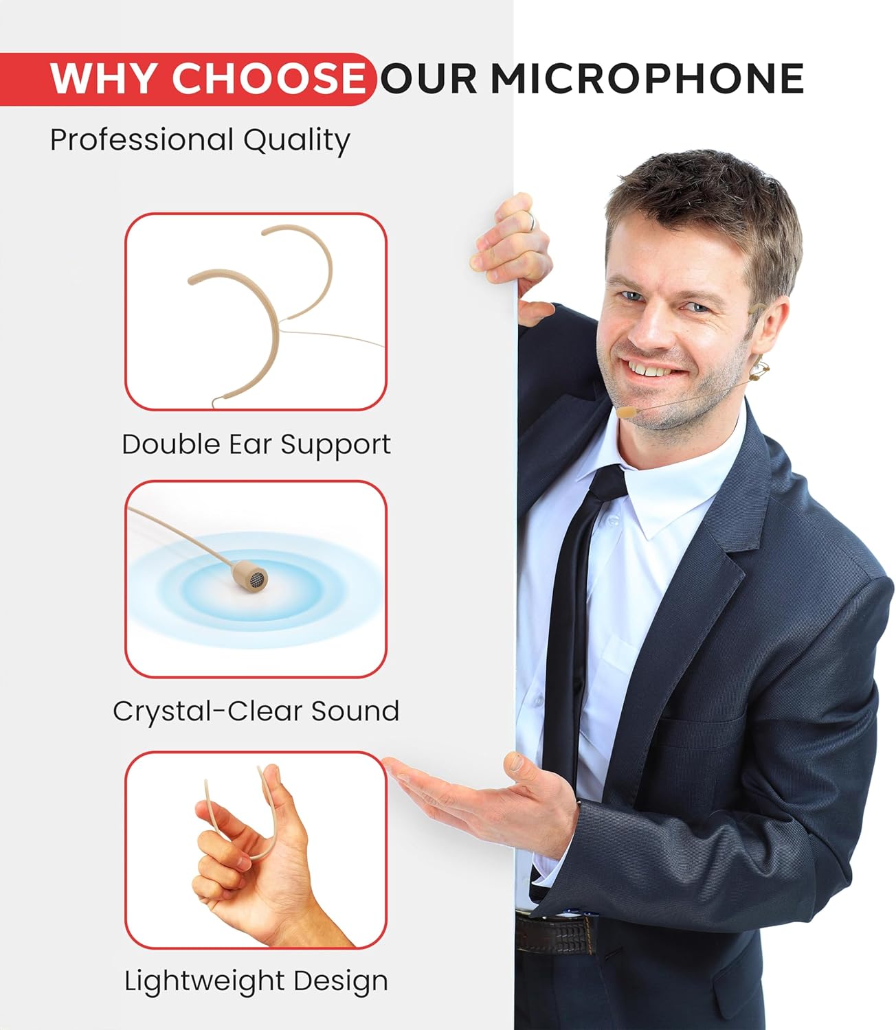 Pyle Double Over-Ear Microphone Headset - Professional Hands-Free Omnidirectional Wired Audio Boom Condenser Microphone Headset w/ 3.5mm / 1/4" Adapter, 1.2m Cable, and Windscreen. - Image 5