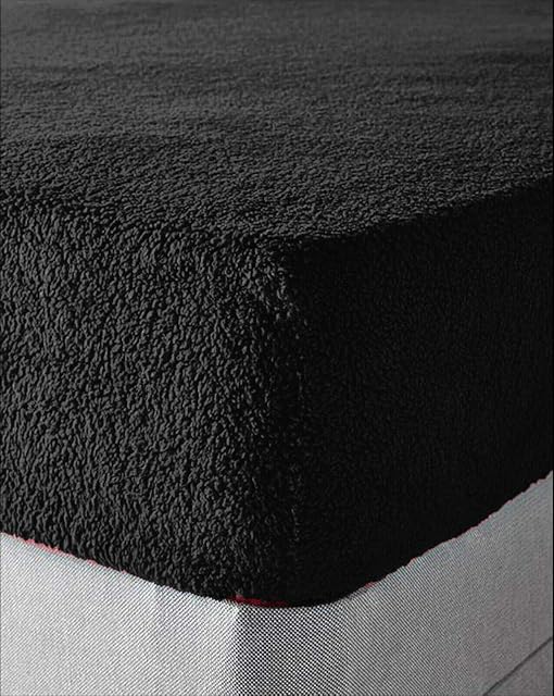 StarX SOFT TEDDY BEAR FUR SHERPA CUDDLY FLEECE FITTED SHEET BEDDING BED LINEN (King, Black)
