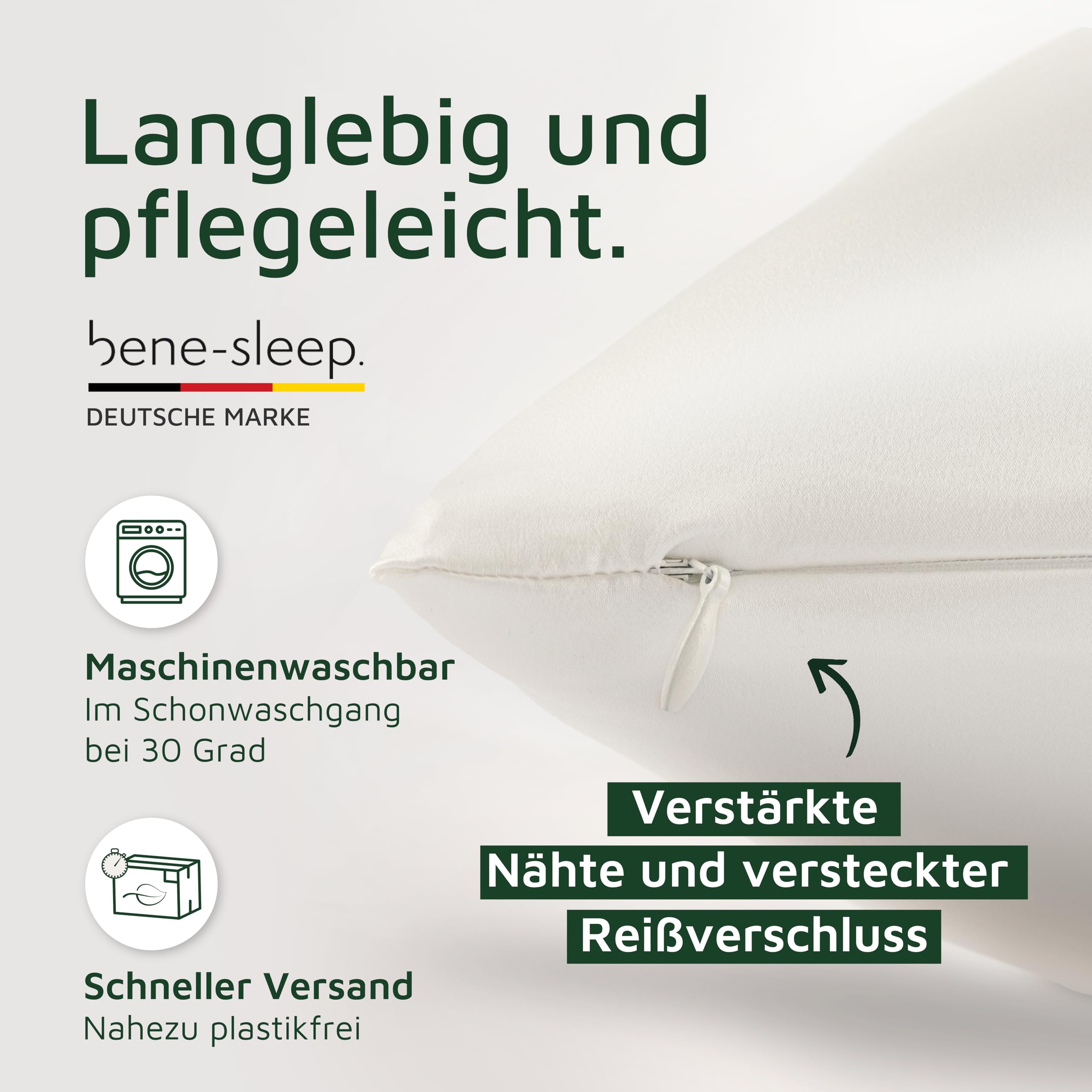 Premium Seidenkissenbezug – 100 % Maulbeerseide 22 Momme | Verstärkte Nähte | Oeko-TEX Zertifiziert* | Anti-Frizz & Faltenreduzierung | hypoallergen & hautfreundlich (Weiß, 40x80 cm)