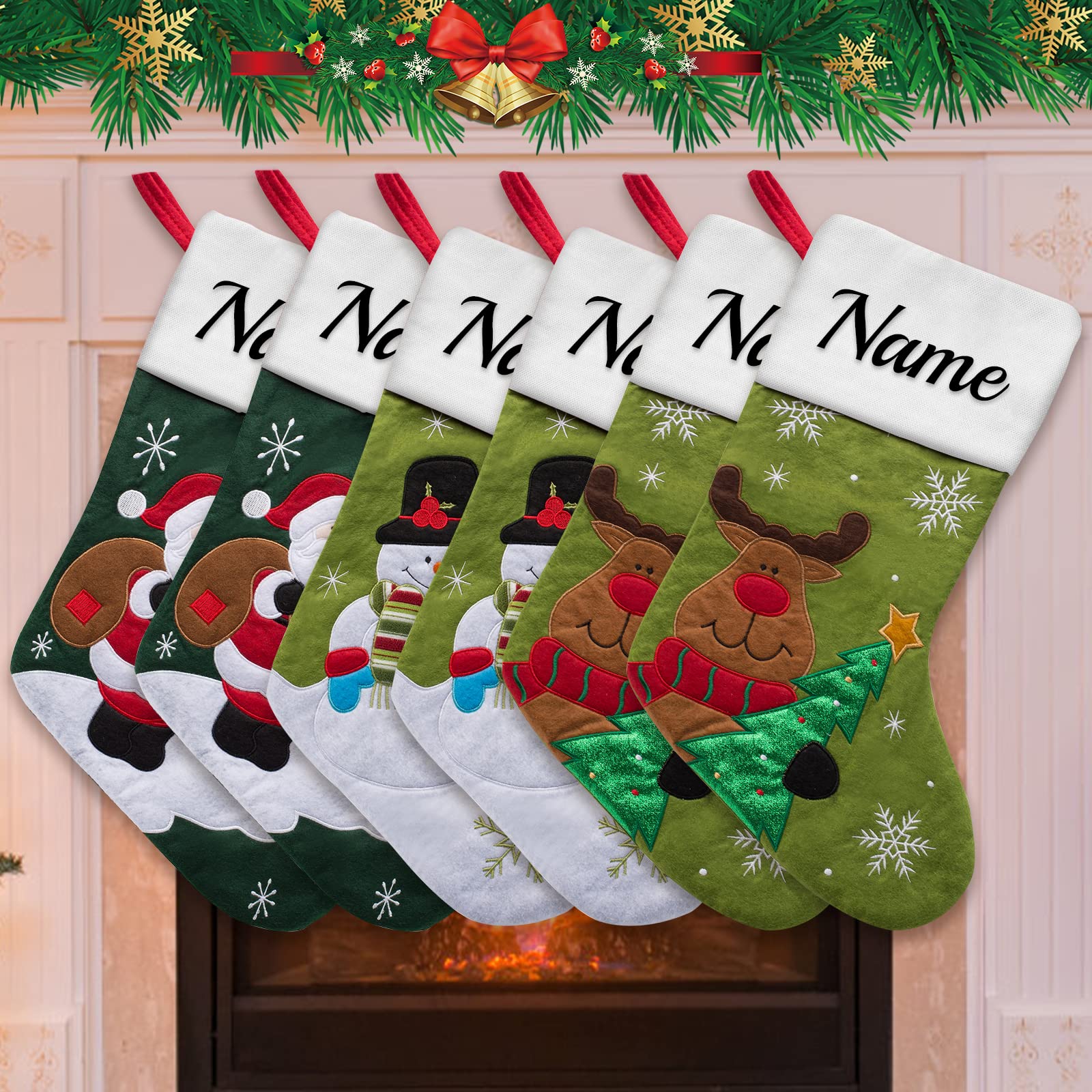 Westpearl Juego De 6 Medias De Navidad Personalizadas, Medias De Navidad  Personalizadas Con Nombre, Adorno Familiar, image size:1600x1600