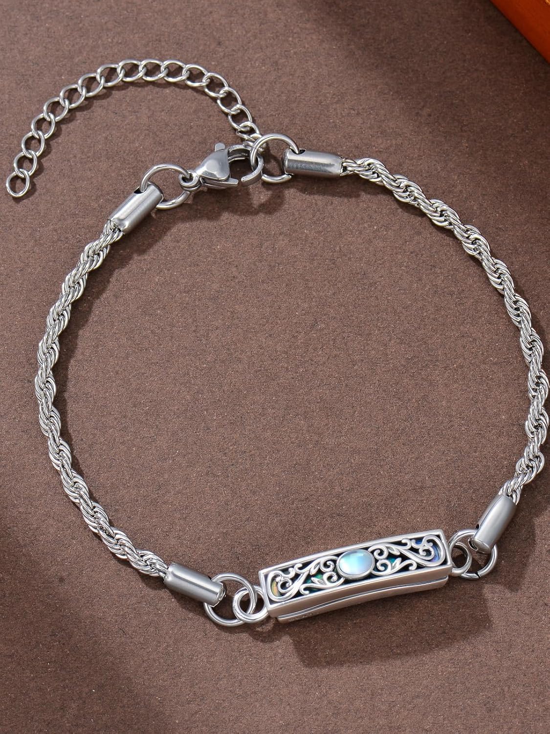 WINNICACA Urn Bracelet for Ashes 925 Sterling Silver Abalone Shell Sunflower/Butterfly/Turtle Cremation Jewelry for Ashes Keepsake Pendant Locket Bracelet for Women Christmas Gifts - Image 5