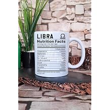 Terazi Burcu Libra Nutrition Facts Esprili Hediyelik Bask l   ay Kahve Sunum Kupa Bardak, QBM5205