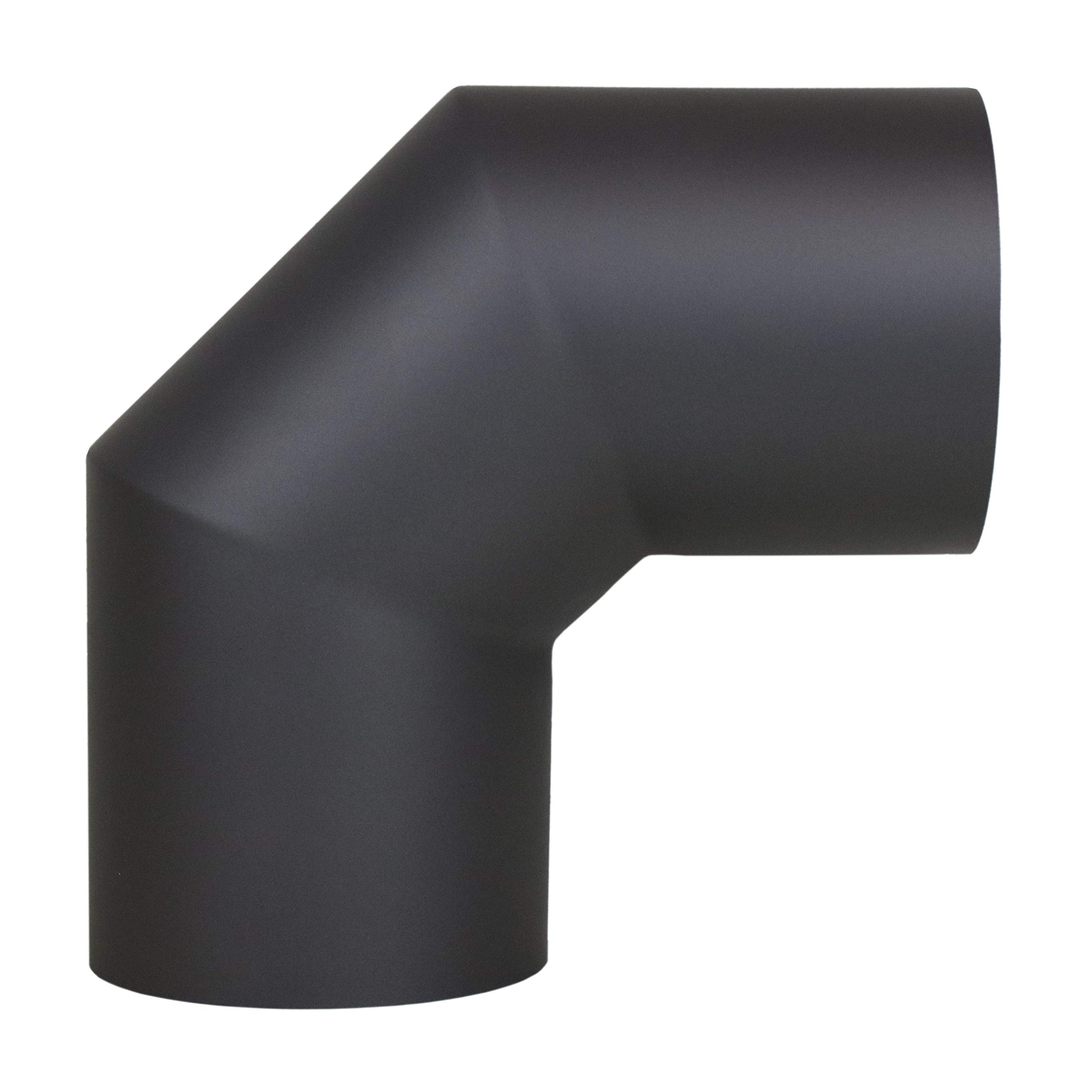 LANZZAS Ofenrohr Thermoschutz/Hitzeschild Bogen 90° seitlich - im Durchmesser Ø 150 mm - Farbe: gussgrau - Rauchrohr-Hitzeschild