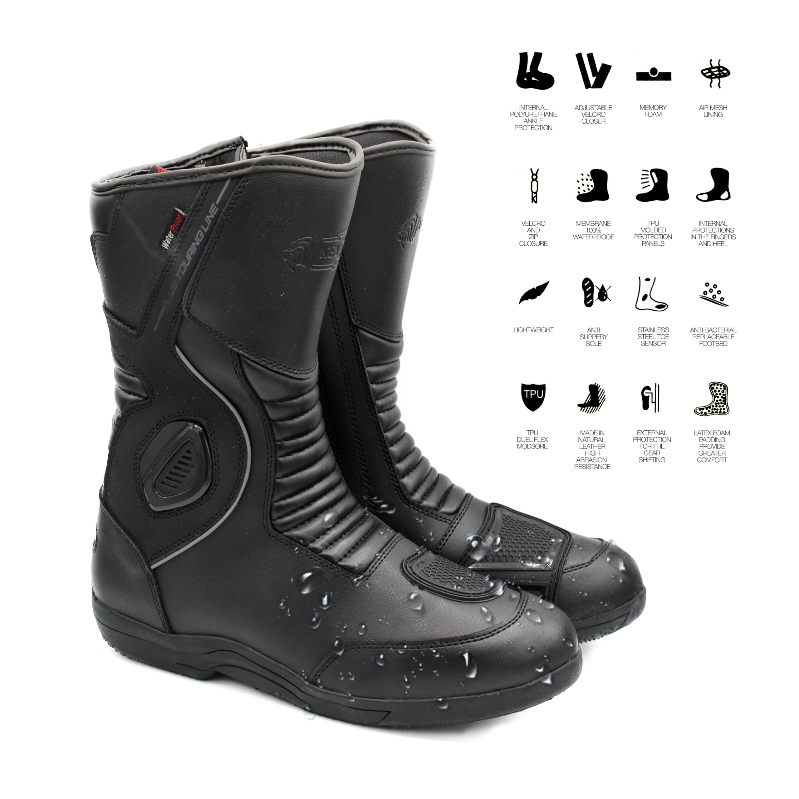 Botas Piel Moto | Botas de Moto para Hombre | Protectores Reforzados Integrados | Protección en los Tobillos | Botas Moteras Motorista