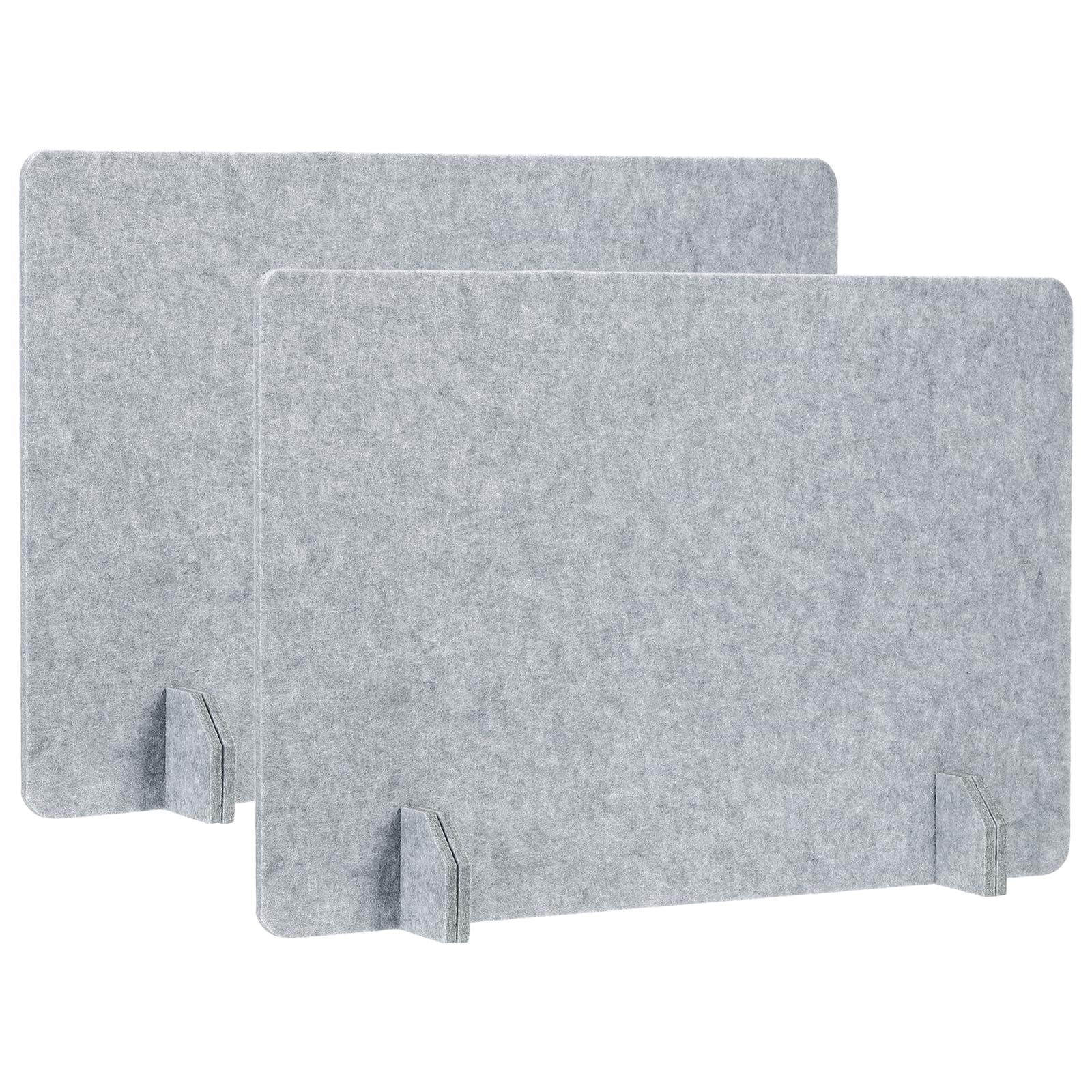 PATIKIL Desk Dividers 60x40cm, 2 Pack Desk Privacy Panel Freestanding Noise Reducing Partition Acoustic Panel with 4Pcs Support Feet for Testing Office Home Library, Cement Gray Style C