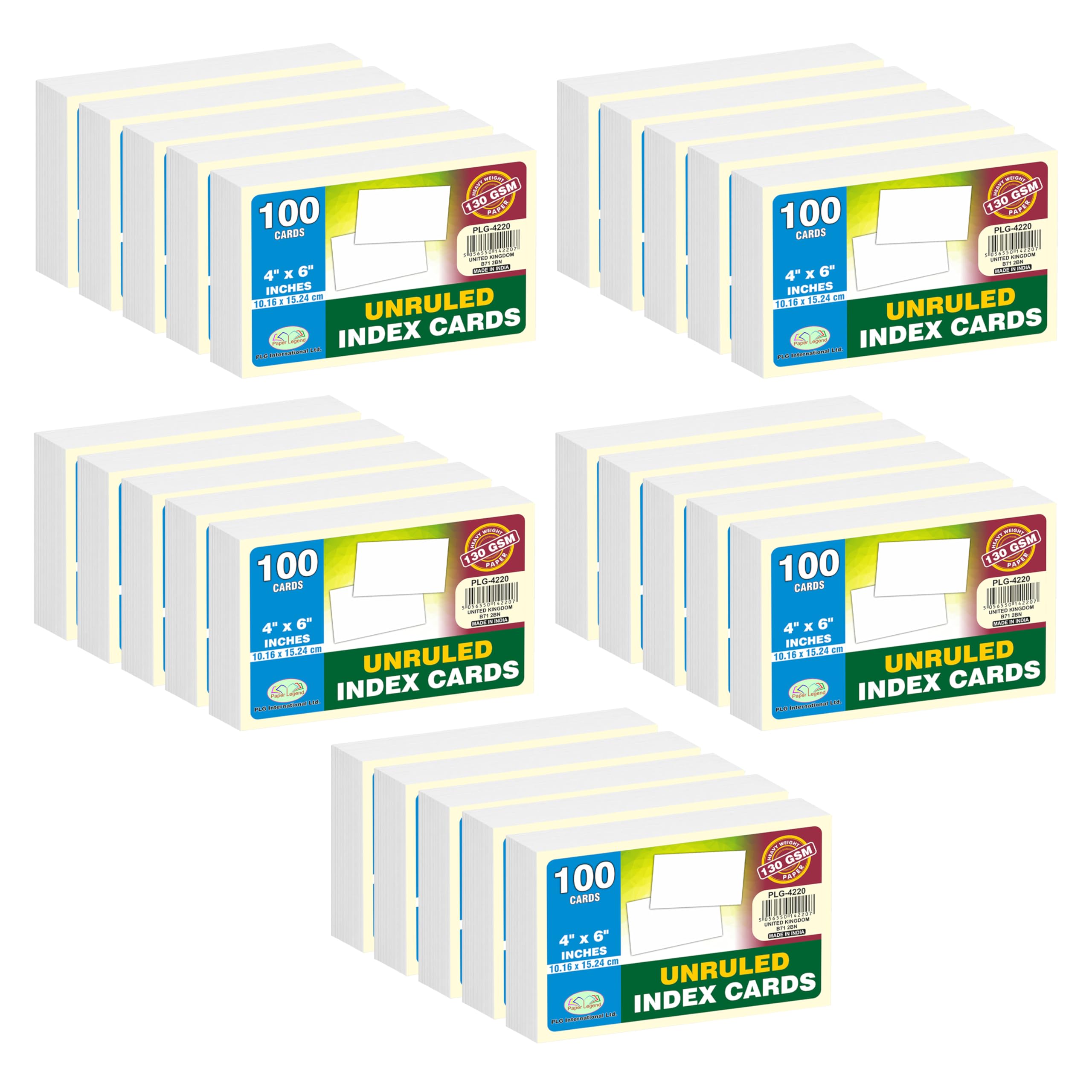 A6 Revision Cards Unruled Index Cards 4” x 6” White Flash Cards 130 GSM (Both Sides Blank) 6x4 Blank Note Cards Record Cards Perfect for Craft Projects Designing Individual Postcard (5000 Cards)