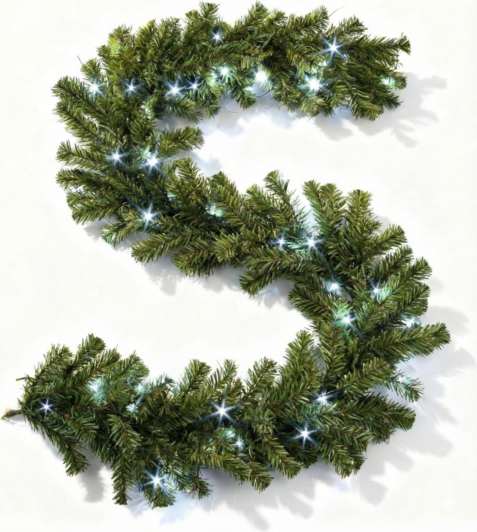 Shatchi Unisex Green 2M Prelit Imperial Pine W/Cool White Leds Christmas Christmas Garland