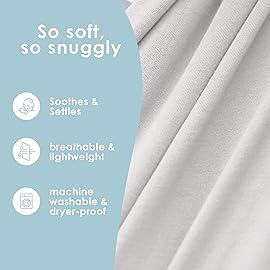 Sleepy Wrap Stretchy Ergonomic Baby Carrier Sling for Newborns to Toddlers - Hands-Free Lightweight Baby Wrap 7-35 lbs (Light Grey)
