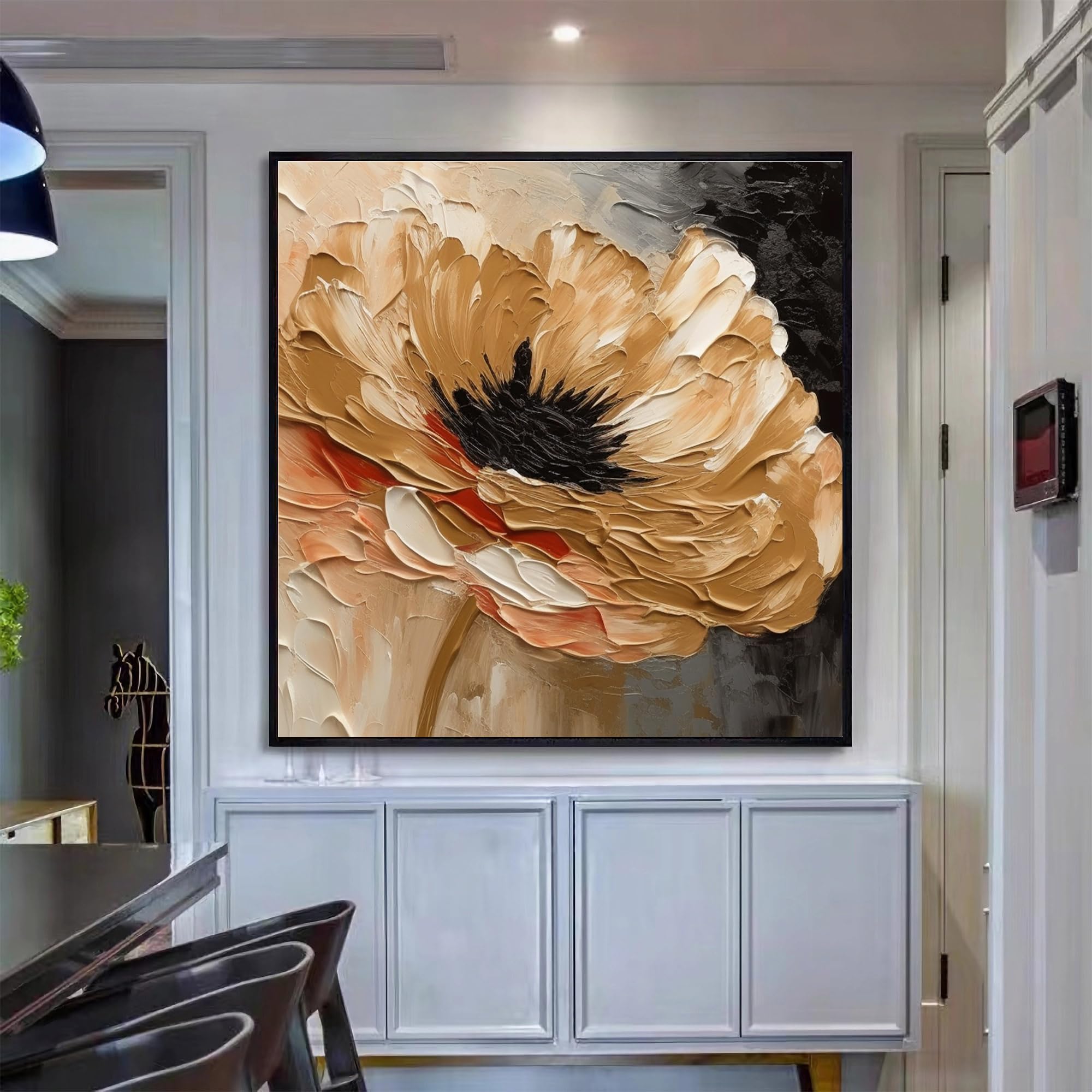 Arte Botánico Lienzo Rosas ZNHART - Arte Botánico Minimalista Para Decoración De Pared Juego 3 Lienzos Flores