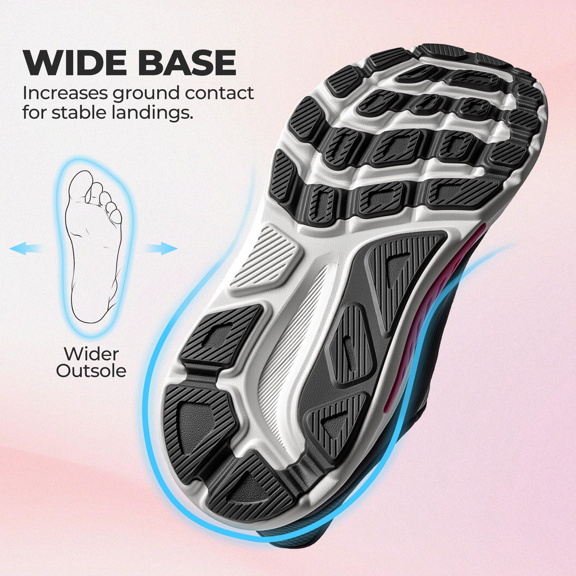 ALLSWIFIT Damen Sportschuhe Walking Sneaker | Slip-On, Hands-Free, Fußgewölbeunterstützung, Dämpfung, Atmungsaktiv, Rutschfest, Joggen, Fitness, Training, Walking, Laufen,