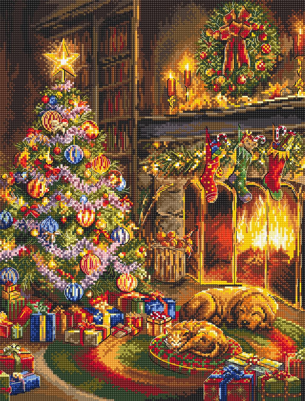 Letistitch counted cross stitch kit ""Christmass Eve"", 33x25cm, DIY