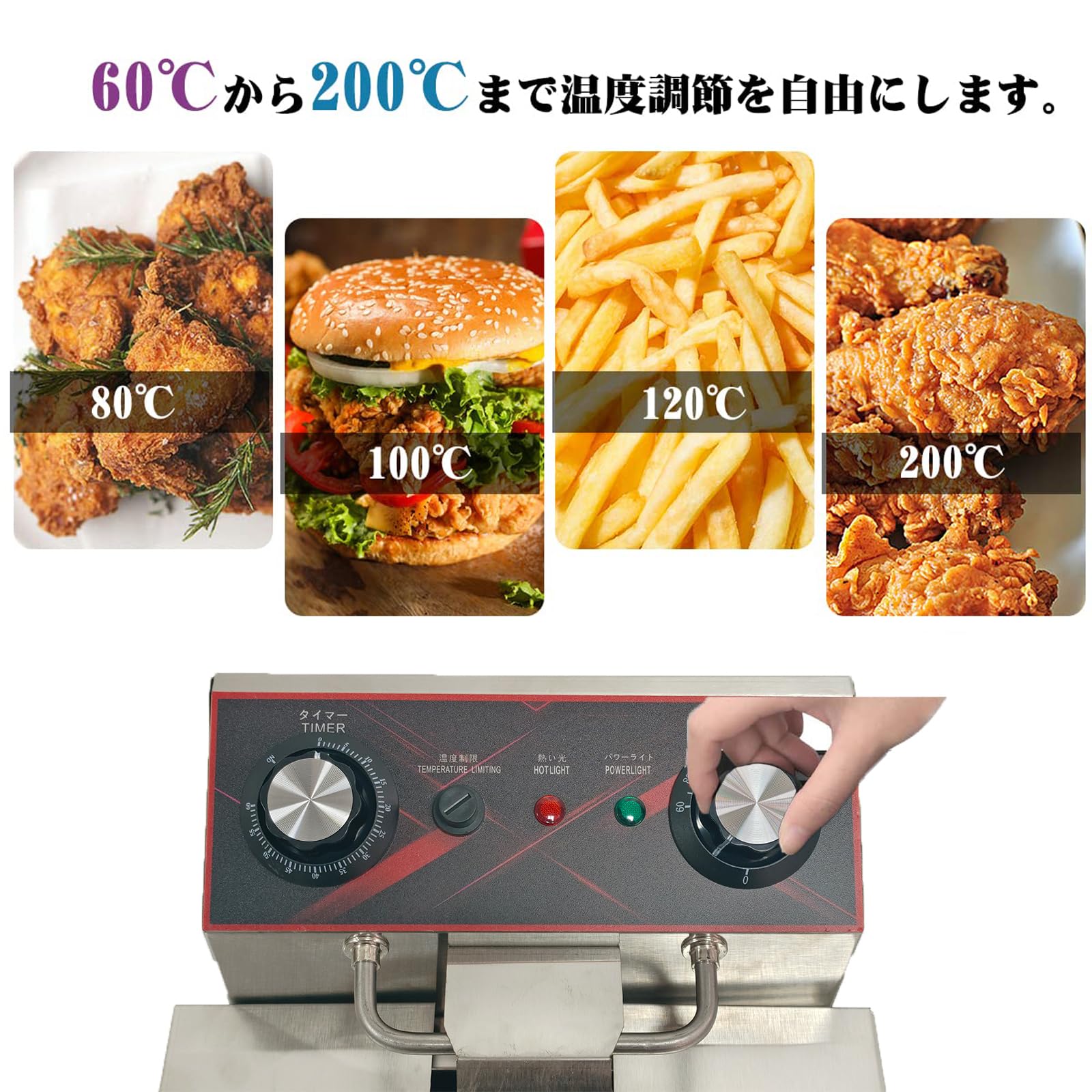 Amazon.co.jp: 電気フライヤー 家庭用 ステンレス製 10L 大容量 温度