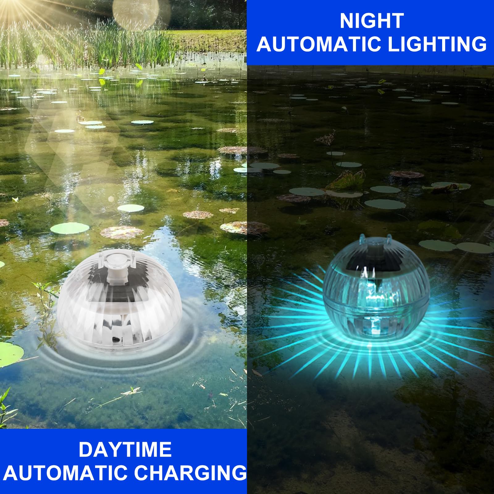 GBKDQQ Solar Pool Licht 2 Stück - Schwimmende Farbwechsel Kugeln