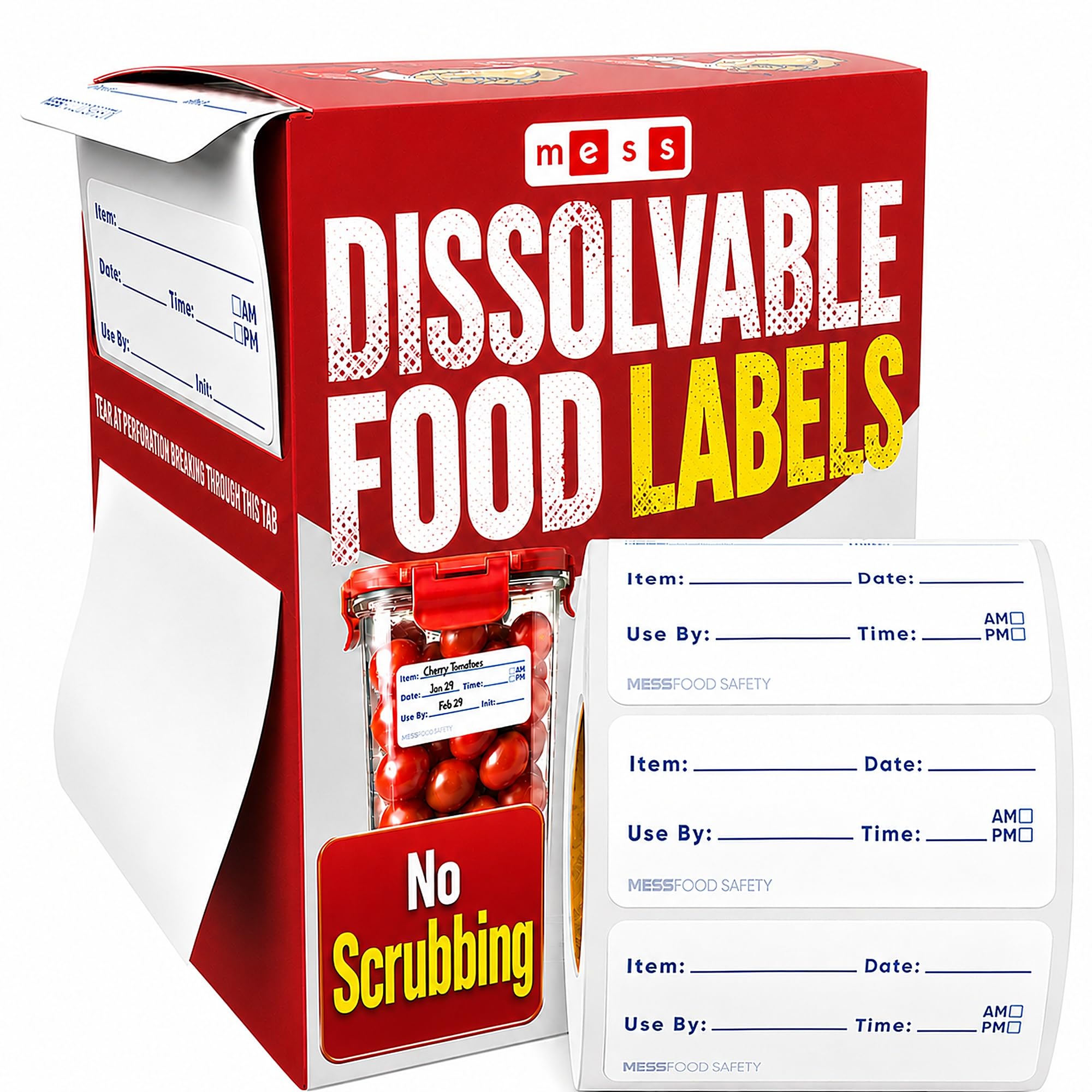 Amazon.com: MESS Dissolvable Food Labels, 1x2, 200/Roll