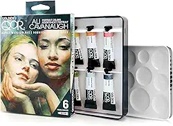 Conjunto de cores para retrato QoR Ali Cavanaugh da GOLDEN, tubos de 6 x 5 ml, conjunto profissional de tinta aquarela