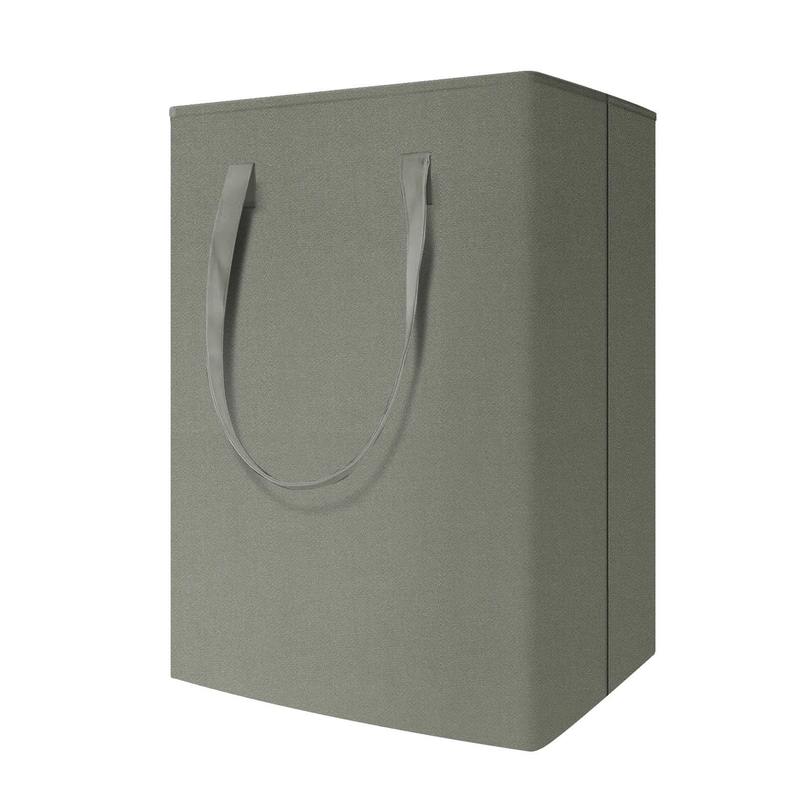 Washing Basket Large Laundry Baskets Waterproof Freestanding Laundry Hamper Collapsible Tall Clothes Hamper with Extended Handles(GREY)