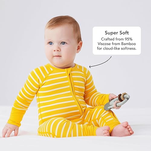 Miniatura 3 de Pijama para bebé, viscosa de bambú, para recién nacidos y bebés, pijamas con cremallera de 2 vías para niños y niñas, de 0 a 18 meses