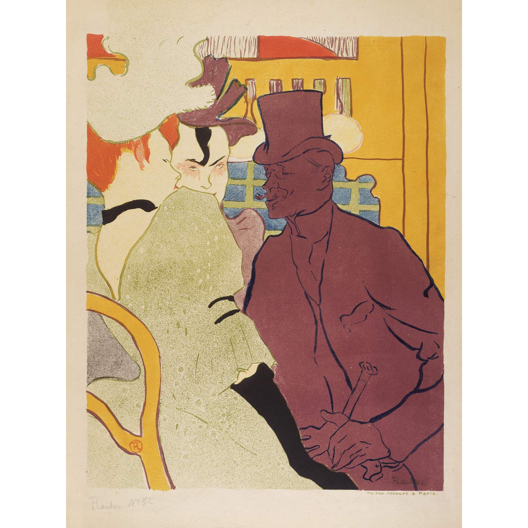 Henri De Toulouse Lautrec An Englishman At The Moulin Rouge Large Wall Art Print Canvas Premium Poster Mural