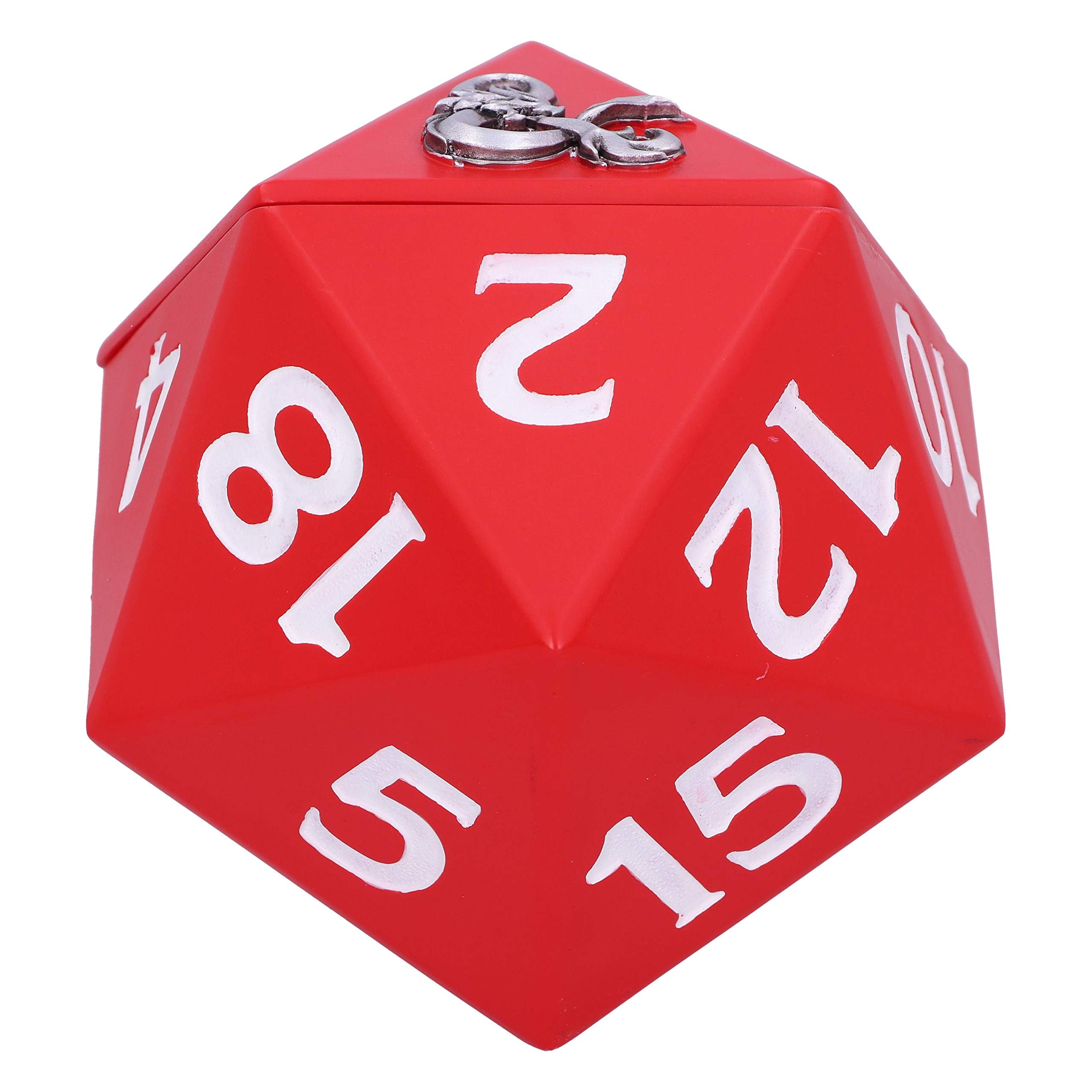Nemesis Now Dungeons & Dragons D20 Dice Storage Box, 13.5cm, Resin, Red, Officially Licensed D&D Merchandise, D20 20 Sided Dice Box, Cast in the Finest Resin, Expertly Hand-Painted