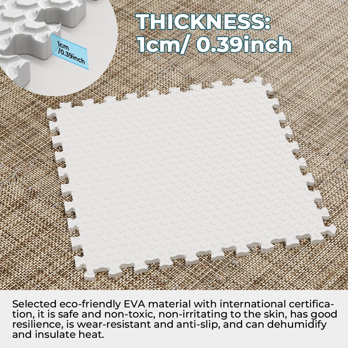 9PCS Foam Floor Puzzle Playmat for Kids Baby with Solid Colors Foam Interlocking Tiles for Gym, Nursery, Playroom (Black)