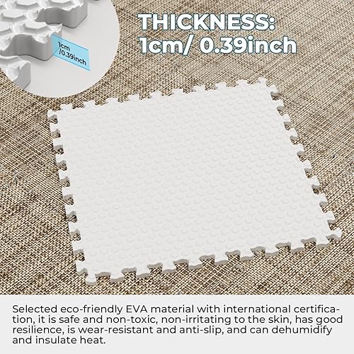 Miniatura 3 de Tapete de juego de 9 piezas de espuma para niños y bebés con azulejos entrelazados de espuma de colores sólidos para gimnasio, guardería, sala de