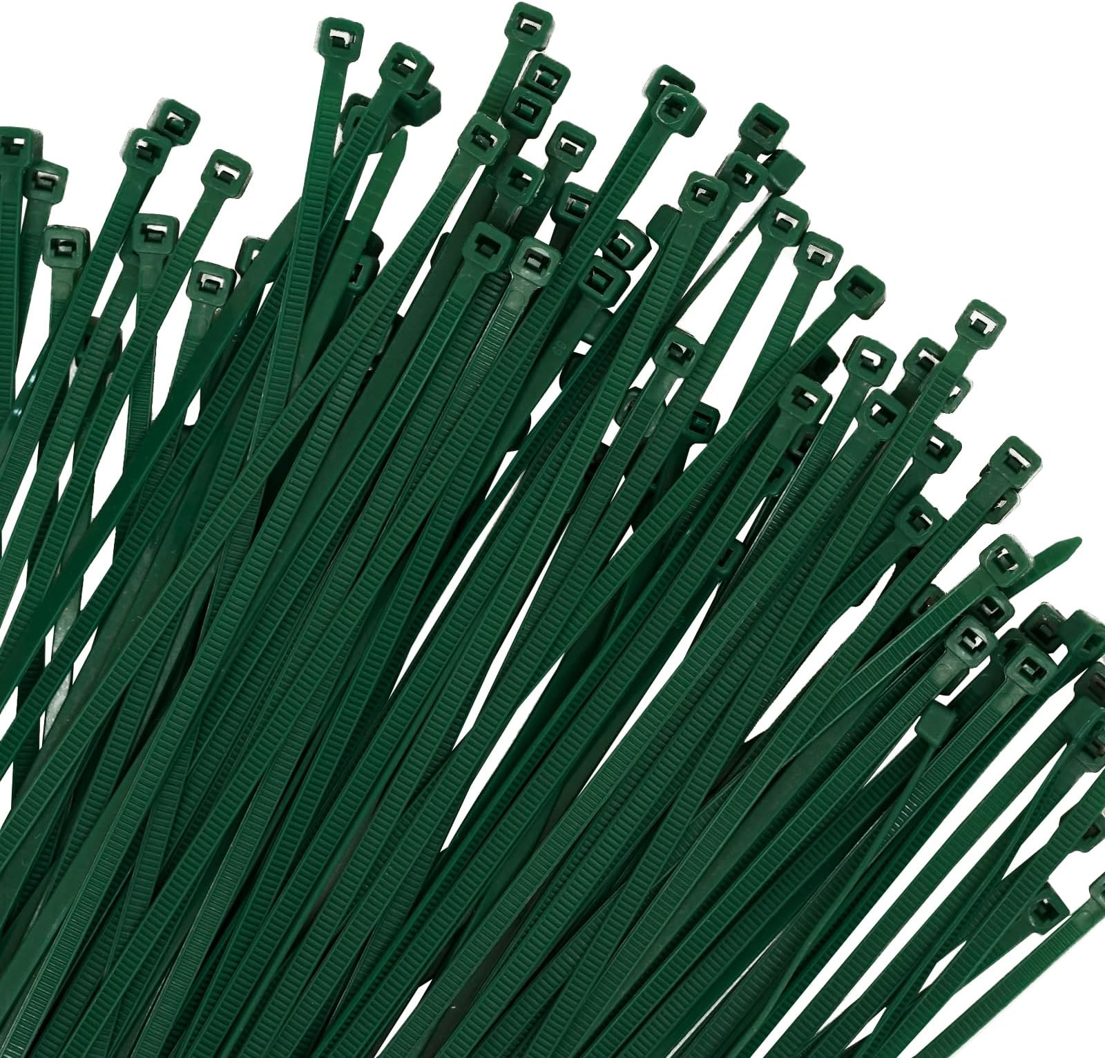 Nylon Zip Ties Heavy Duty- 8 Inch Green,Multi-Purpose Self Locking Cable Ties， Ultra Strong Plastic Wire Ties with 50 Pounds Tensile Strength, 100 Pieces.