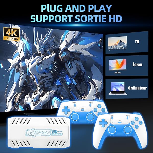 X10 Pro Console de Jeux Rétro 4K, Console Retrogaming Compatible avec 50+ Émulateurs, Console de Jeu Portable avec 2 Manettes sans Fil 2,4 GHz, Idéale pour Divertir en Famille ou Entre Amis (128 Go) - 5