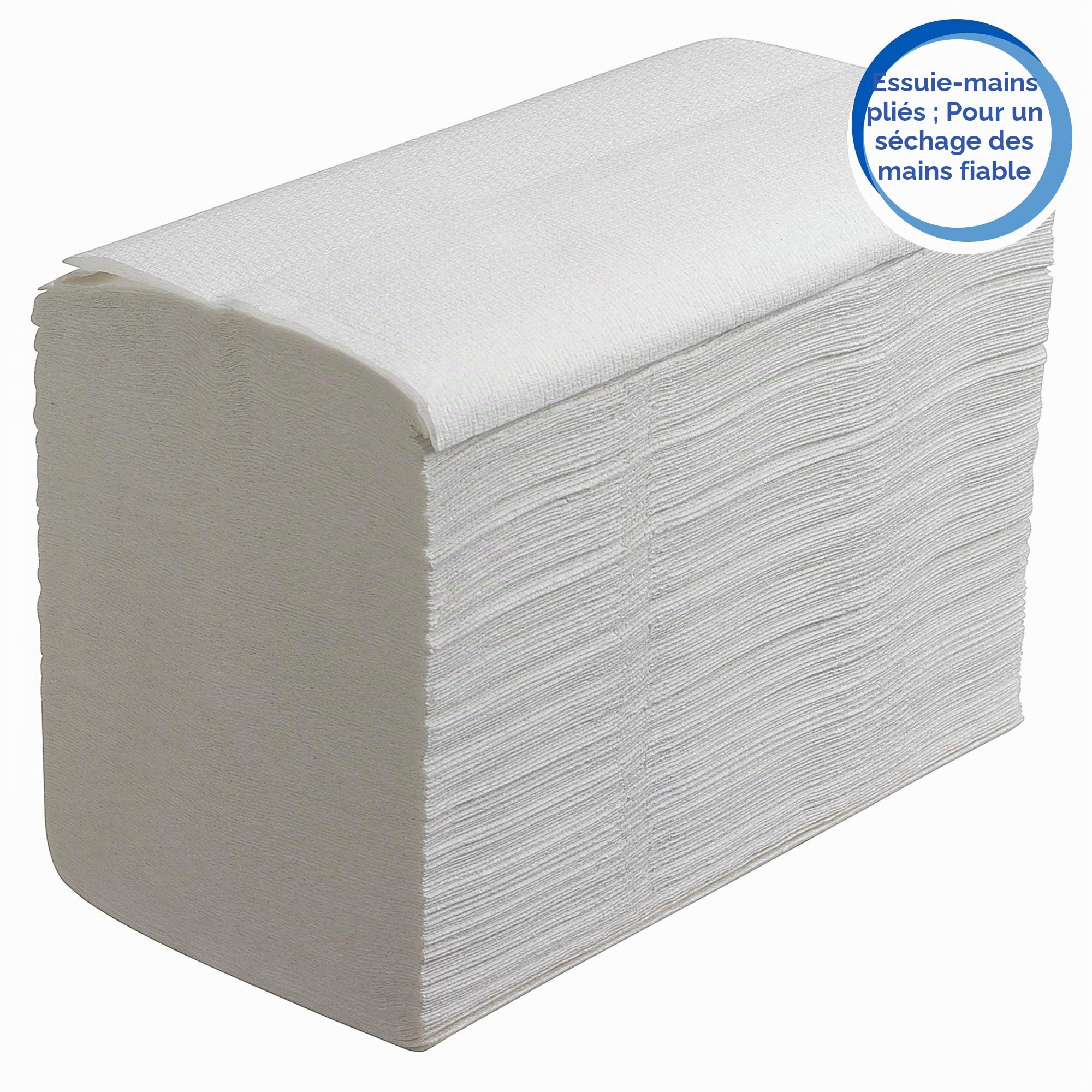 Scott Essential Essuie-mains pliés grand format 6669 - Essuie-mains en papier pliage enchevêtré - 15 paquets x 240 essuie-mains en papier blanc pliés en Z (3 600 au total)