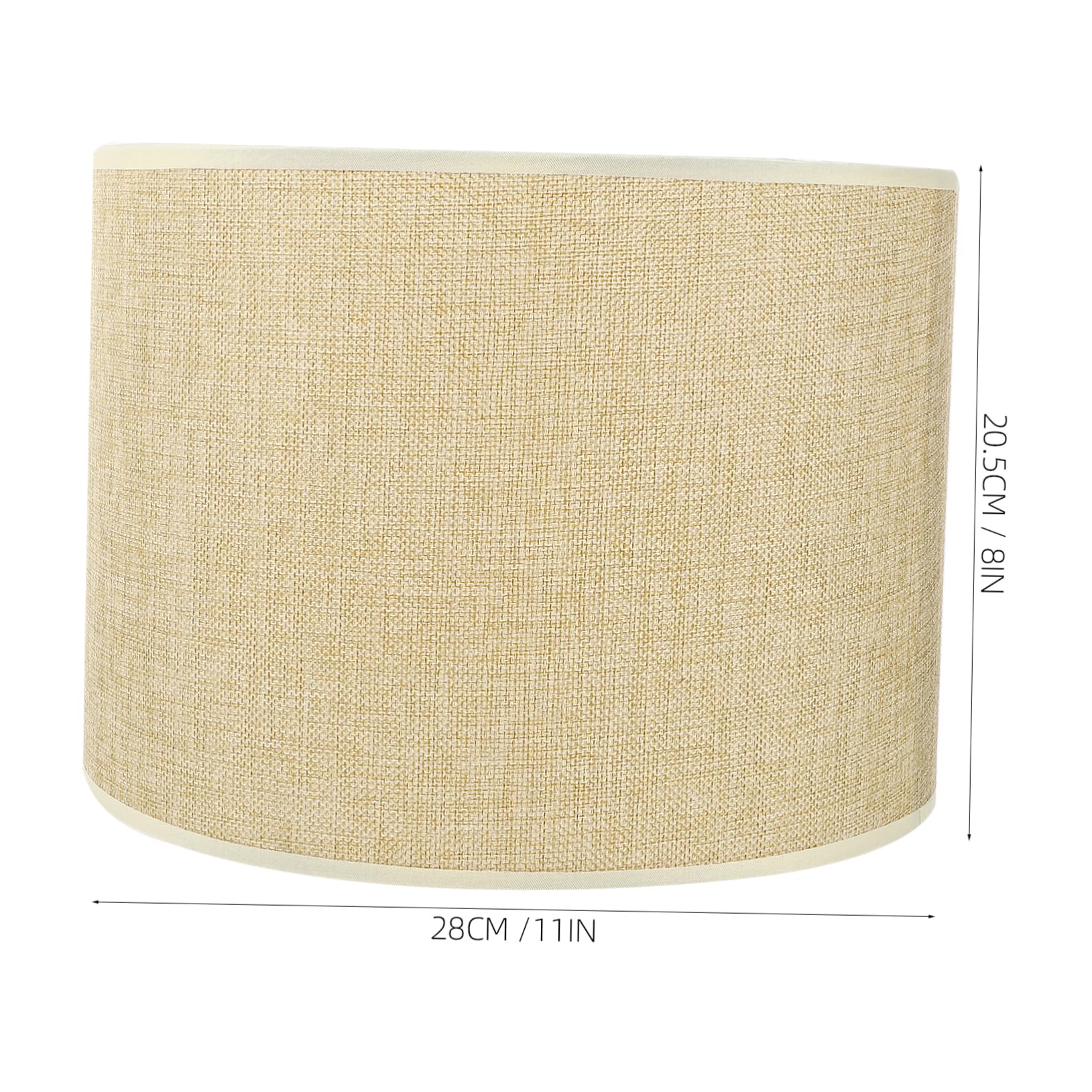 Zylindrischer Lampenschirm Stabil Beige, für E27, aus Leinen