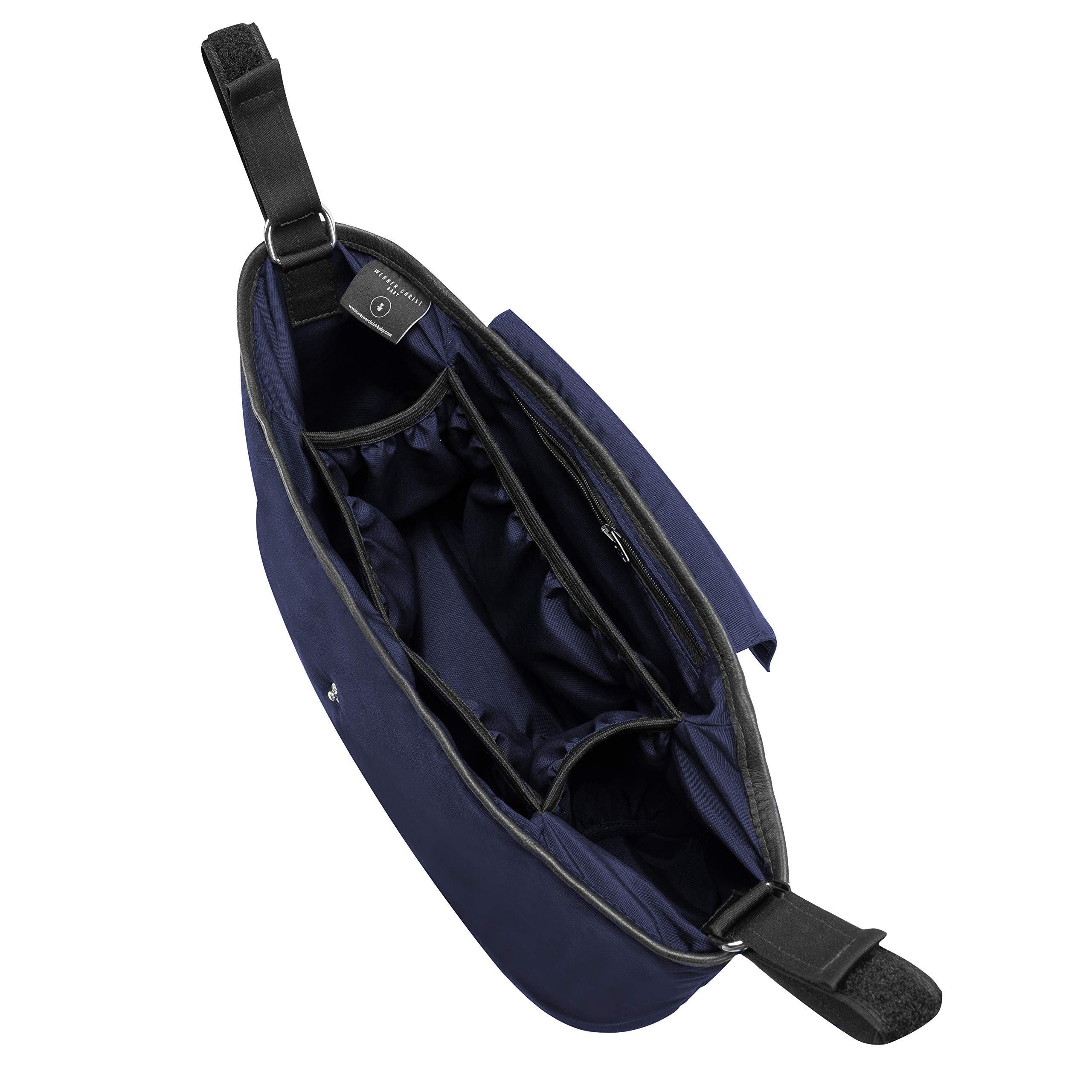 Kinderwagen-Organizer Tidy von WERNER CHRIST BABY – Wickeltasche mit allen Kinderwagenmodellen kompatibel, Befestigung mittels zwei starken Klettbändern, wasserabweisend in navy