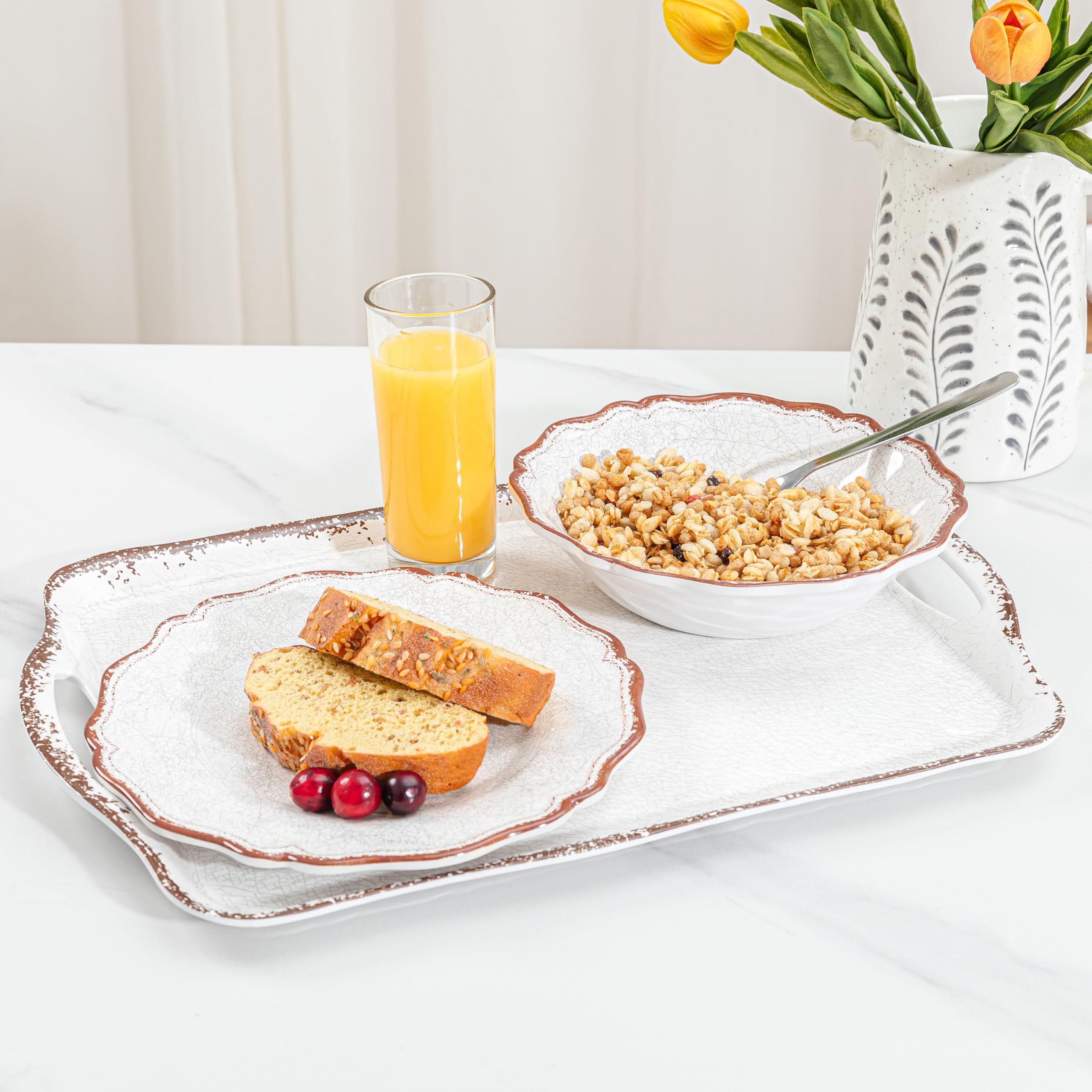 Plateau Mélamine 42,5 Cm Bord Ondulé REF : 15133