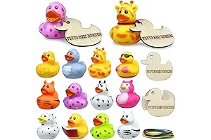 36 PCS Jeep Ducks You've Been Ducked Wooden Tags with Assorted Rubber Ducks