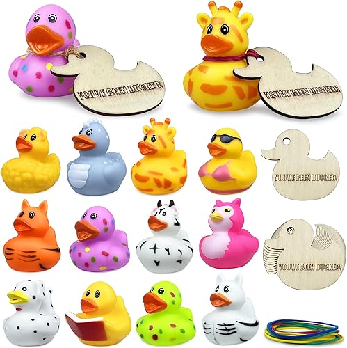 36 etiquetas de madera para Jeep Ducks Ducked con la leyenda "You've Been Ducks", con patos de goma surtidos para ocultar carnaval, crucero,