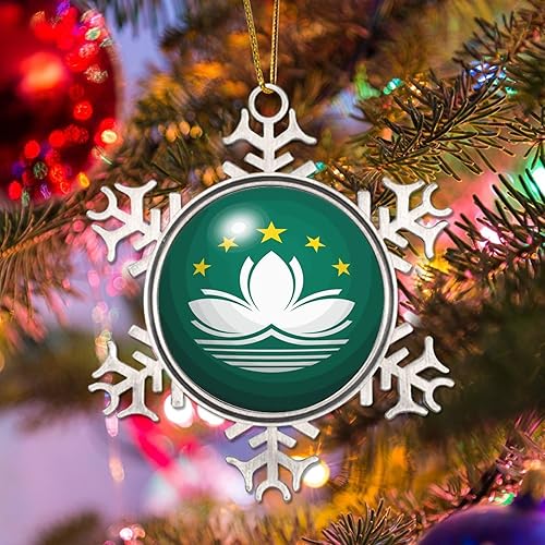 Vista 39 de Bandera de Kenia, adornos colgantes para árbol de Navidad, copo de nieve nacional, adorno de metal, recuerdo de Navidad, regalo de Kenia, decoración