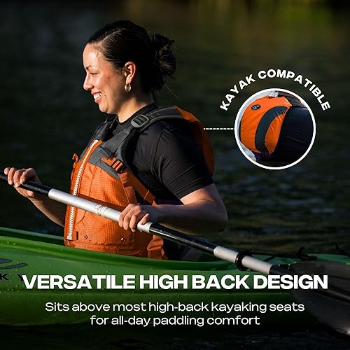 Miniatura 6 de Stohlquist Chaleco salvavidas PFD para mujer, 8 puntos de ajuste para un ajuste definitivo, carcasa exterior Ripstop, flotación de espalda alta,