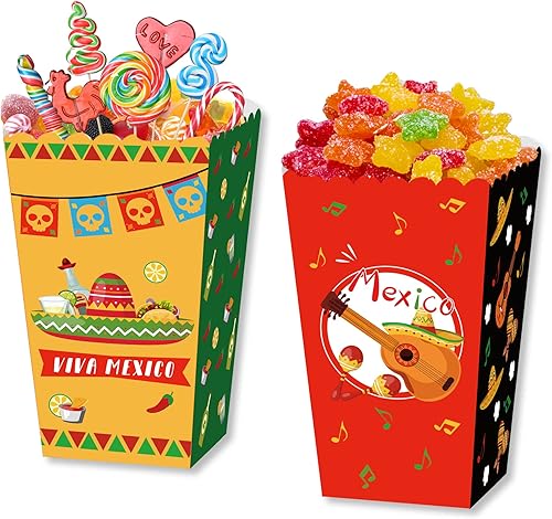 Miniatura 3 de Paquete de 24 cajas de golosinas de palomitas de maíz de México, bandeja de galletas de palomitas de maíz, bolsas de dulces, suministros para