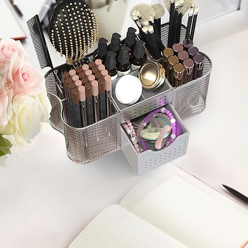 Miniatura 5 de DecoBros organizador de suministros de escritorio, Plateado