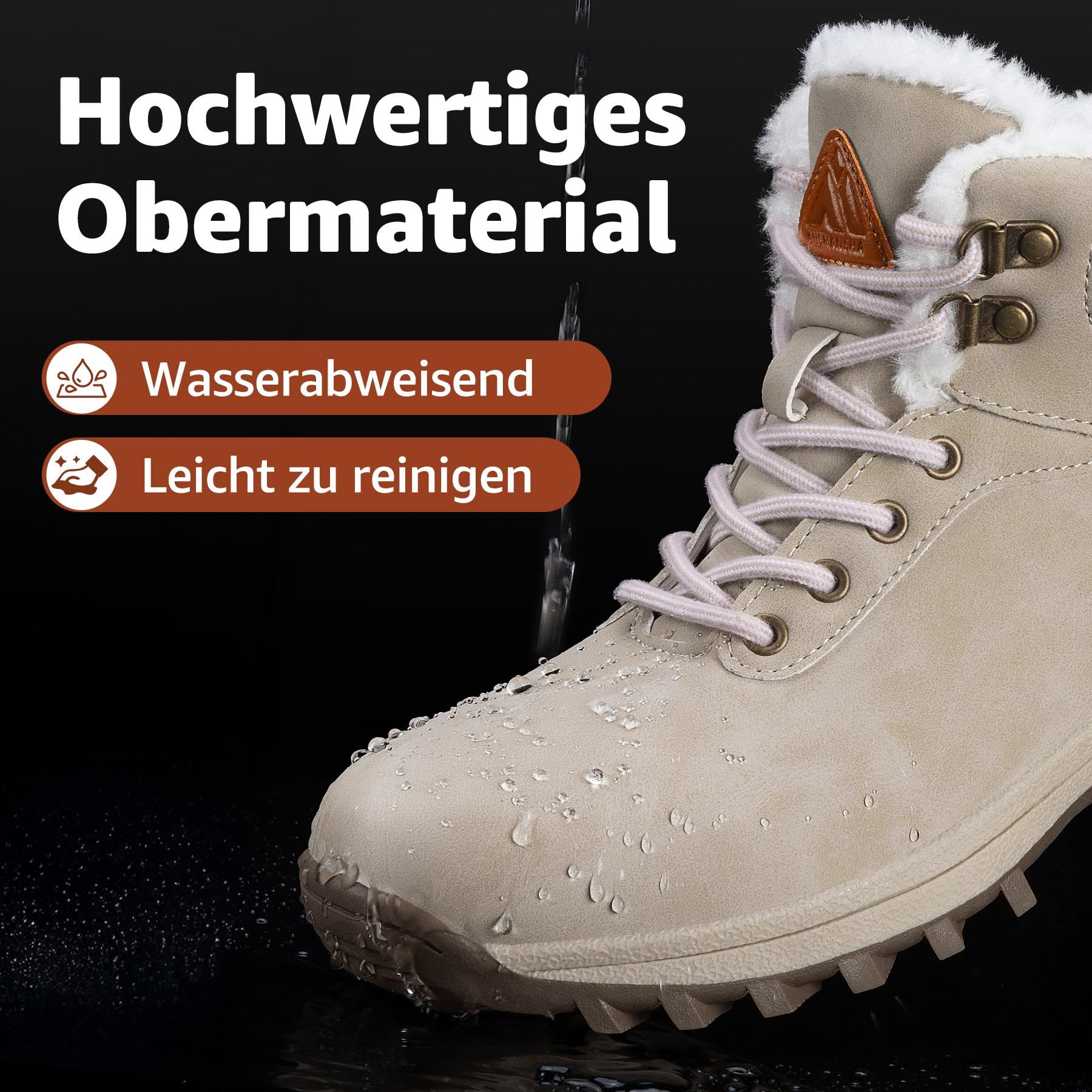 Mishansha Uomo Scarpe Invernali Donna Stivali da Neve Calda Impermeabili Outdoor Sneakers da Trekking Taglia 36-48 EU