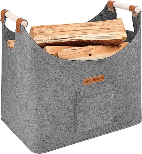 Panier à bois de chauffage XL en feutre extra épais