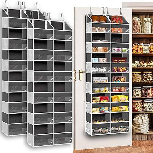 Miniatura 10 de Organizador sobre la puerta de 5 niveles, almacenamiento extra grande detrás de la puerta de 10 compartimentos, organizador de almacenamiento