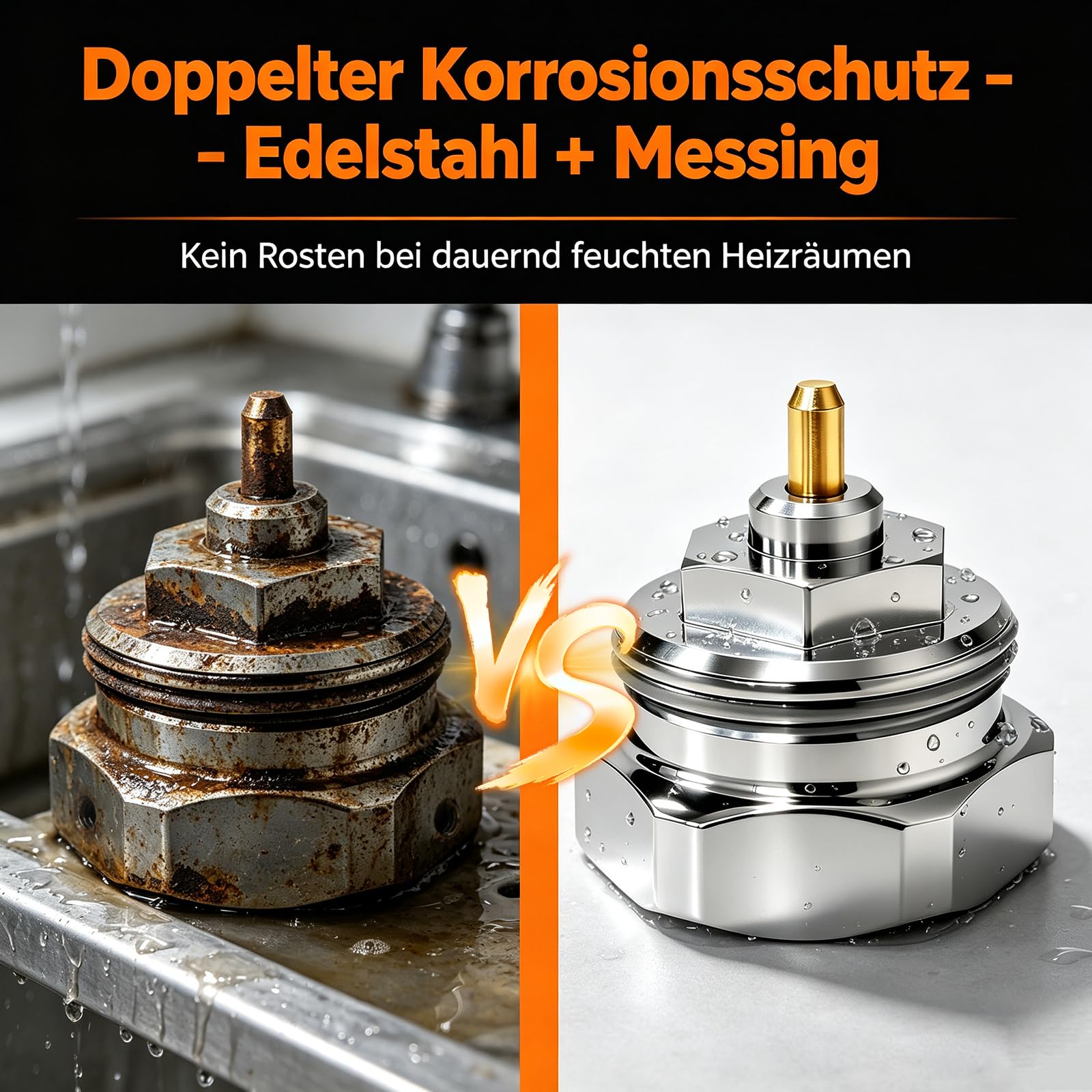 8 Stück Metall Heizkörperventiladapter, Kompatibel mit Oventrop Heizkörperthermostat, Umrüstadapter für Thermostatventile von Gewinde M30 x 1,0 auf M30 x 1,5, aus Messing