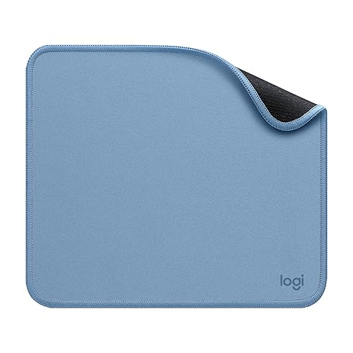 Logitech Mouse Pad - Studio Series, Computer Mouse Mat with Anti-Slip Rubber Base, Easy Gliding, Spill-Resistant Surface, Durable Materials, Portable, in a Fresh Modern Design, Blue Grey - Blue Grey